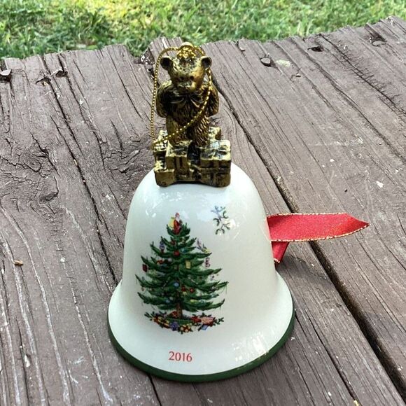 Spode Christmas Bell Ornament‎ 2016 Teddy Bear Tree Holiday Decoration - Picture 2 of 4